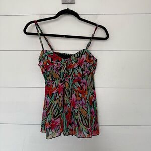 Fit4U Women’s 8 Patterned Tankini Swim Top Summer Beach Pool